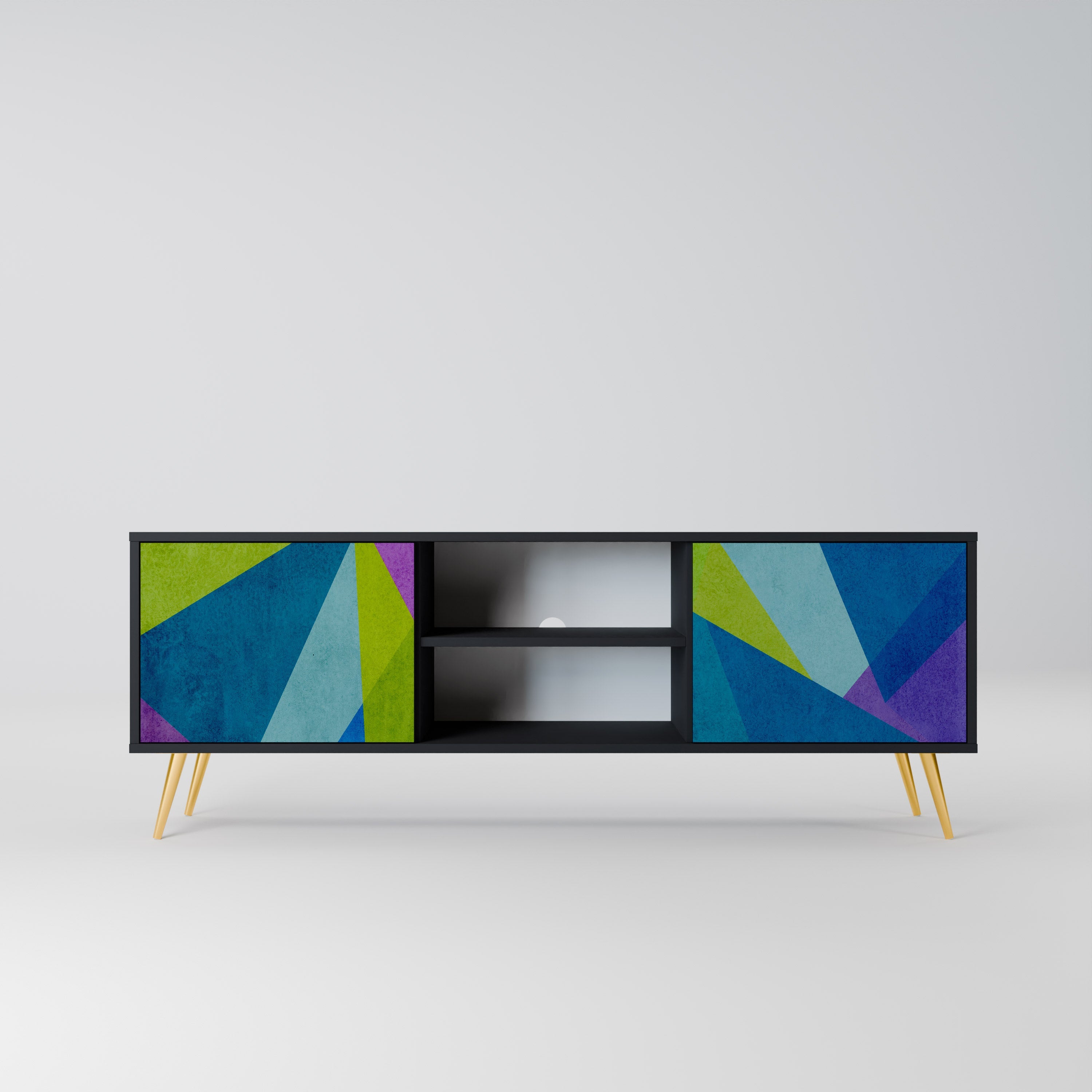 COLD SHOWCASE Móvel de TV com 2 Portas em Acabamento Preto