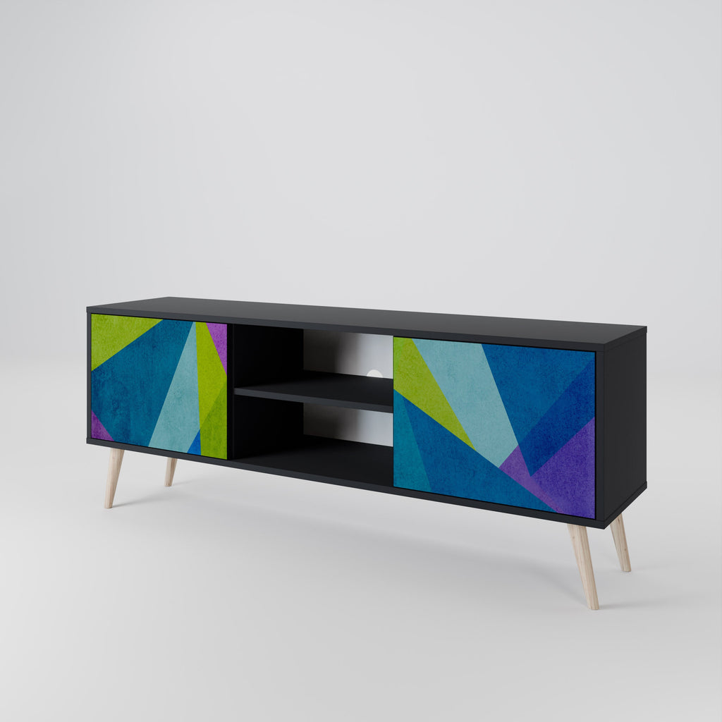 COLD SHOWCASE Móvel de TV com 2 Portas em Acabamento Preto