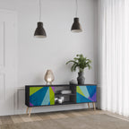 COLD SHOWCASE Móvel de TV com 2 Portas em Acabamento Preto