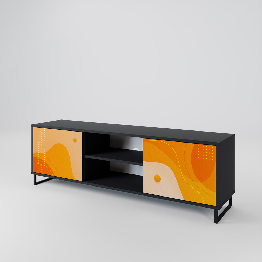 ORANGE ARRANGEMENT 2-Door TV Stand in Black Finish