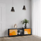 ORANGE ARRANGEMENT 2-Door TV Stand in Black Finish