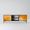 ORANGE ARRANGEMENT 2-Door TV Stand in Black Finish