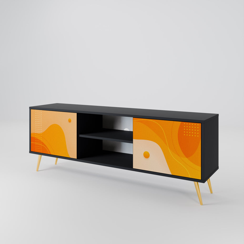 ORANGE ARRANGEMENT 2-Door TV Stand in Black Finish