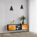 ORANGE ARRANGEMENT 2-Door TV Stand in Black Finish