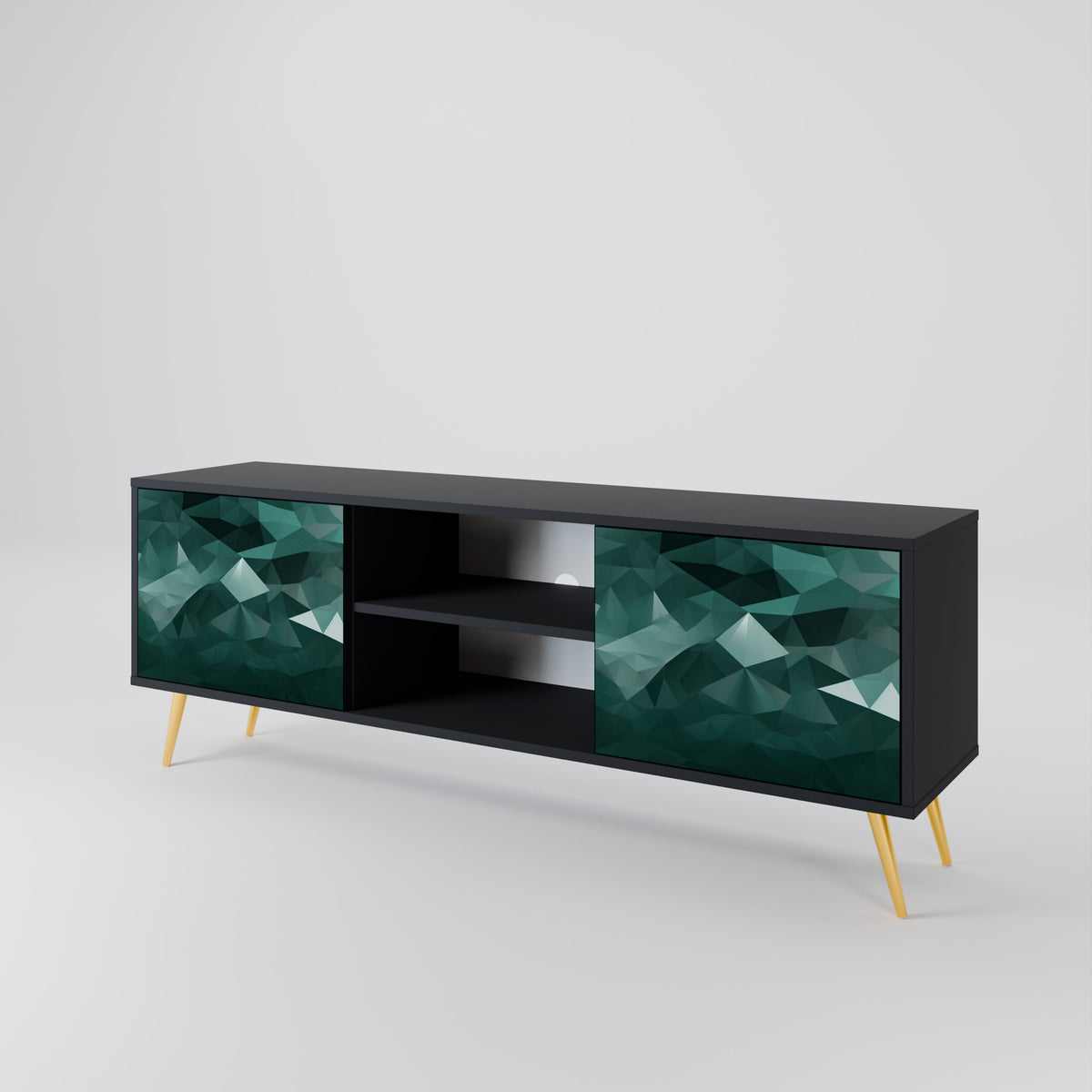 POLYGONAL FLOATING Móvel de TV de 2 Portas