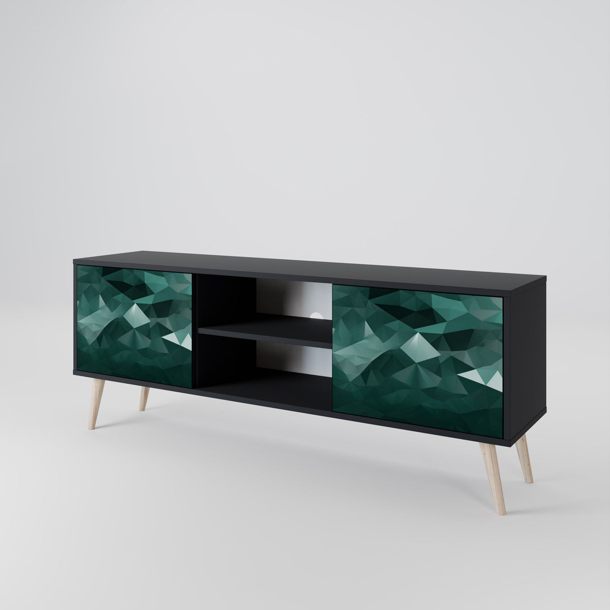 POLYGONAL FLOATING Móvel de TV de 2 Portas