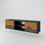 SIMPLE SOLUTIONS Móvel de TV com 2 Portas em Acabamento Preto