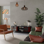 GRAY FIGURES Móvel de TV com 2 Portas em Acabamento Preto