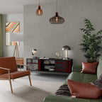 GRAY FIGURES Móvel de TV com 2 Portas em Acabamento Preto