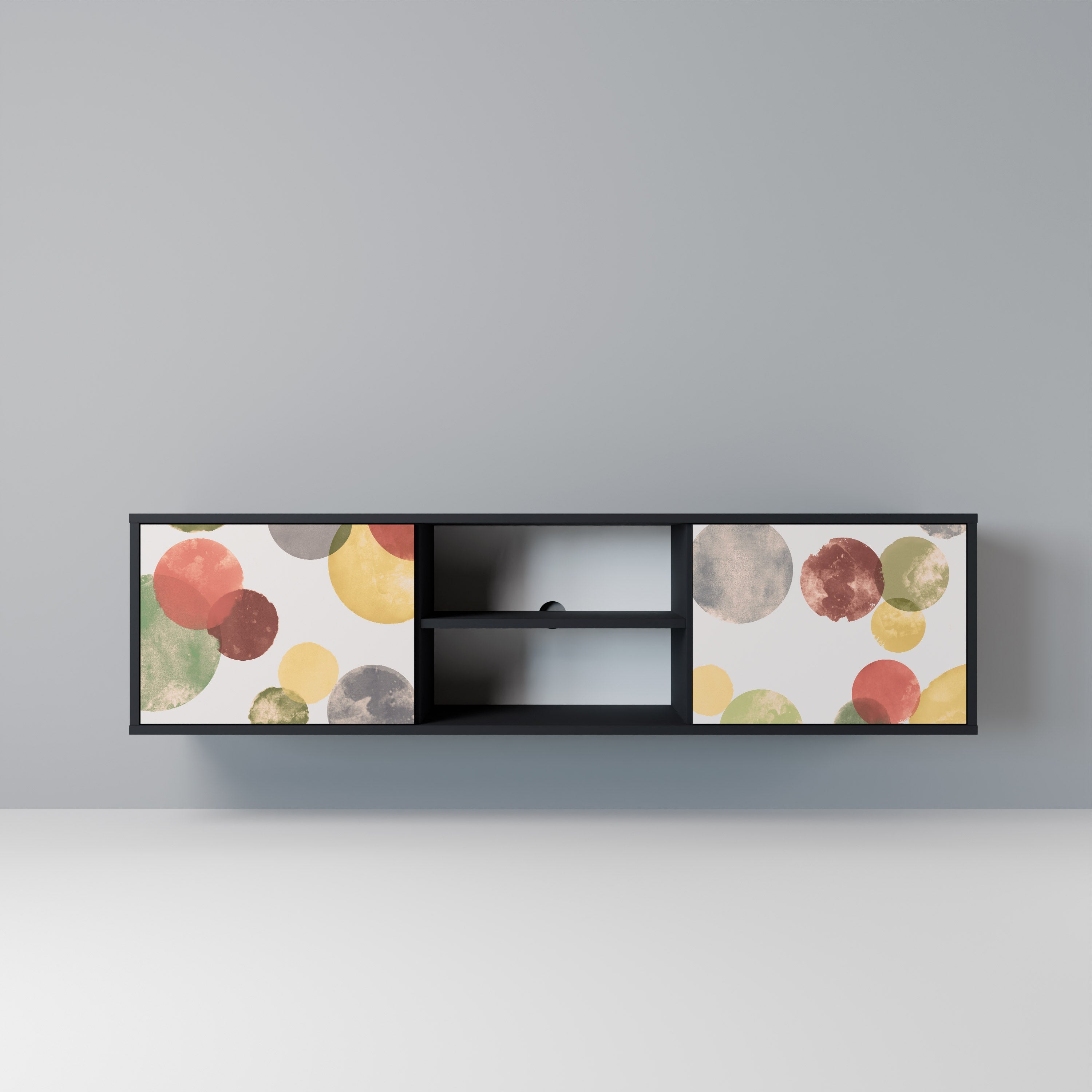 FLEETING HAPPINESS Móvel de TV com 2 Portas em Acabamento Preto