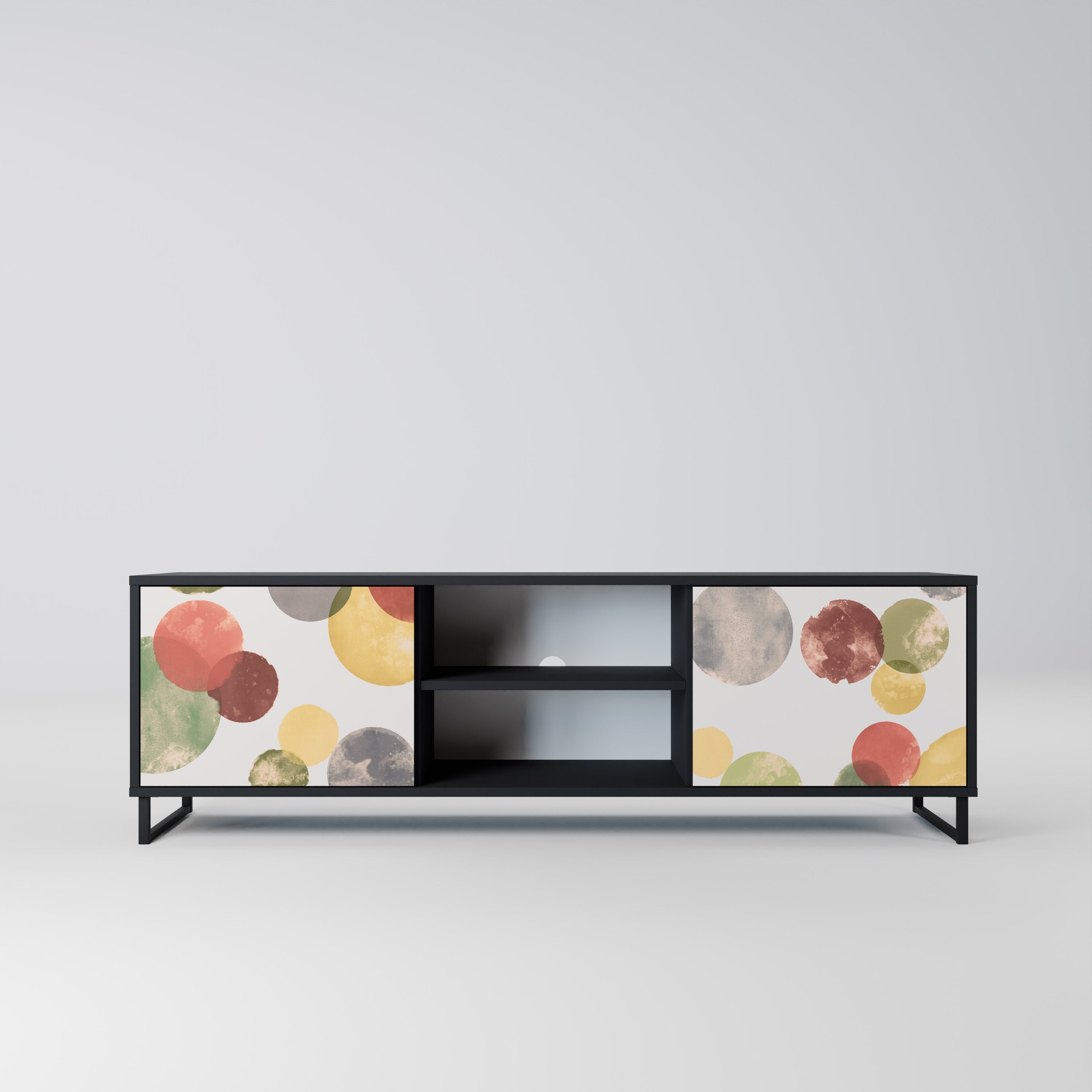 FLEETING HAPPINESS Móvel de TV com 2 Portas em Acabamento Preto