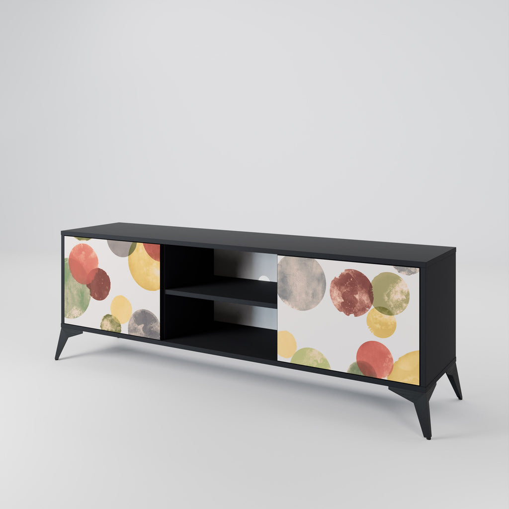 FLEETING HAPPINESS 2-Door TV Stand in Black Finish