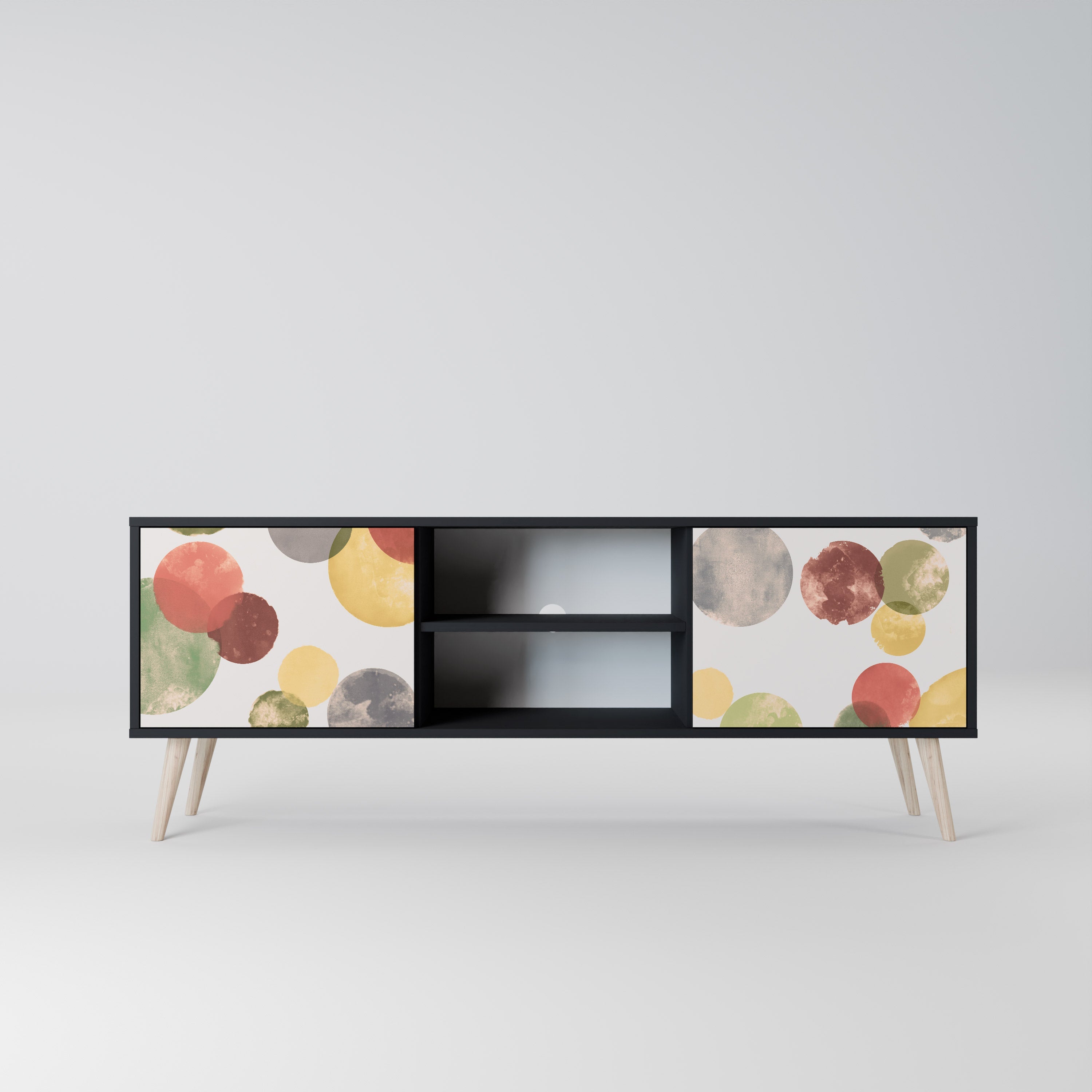 FLEETING HAPPINESS Móvel de TV com 2 Portas em Acabamento Preto