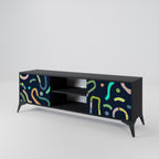 CONTRAST DANCE 2-Door TV Stand in Black Finish