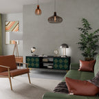 ROYAL MEDALLION Móvel de TV com 2 Portas em Acabamento Preto