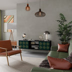 ROYAL MEDALLION Móvel de TV com 2 Portas em Acabamento Preto