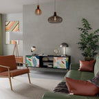 BOTANICAL HURRICANE Móvel de TV com 2 Portas em Acabamento Preto