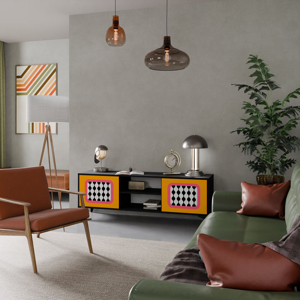 TEARS IN HEAVEN Móvel de TV com 2 Portas em Acabamento Preto