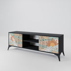 MYSTICAL STRUCTURE 2-Door TV Stand in Black Finish