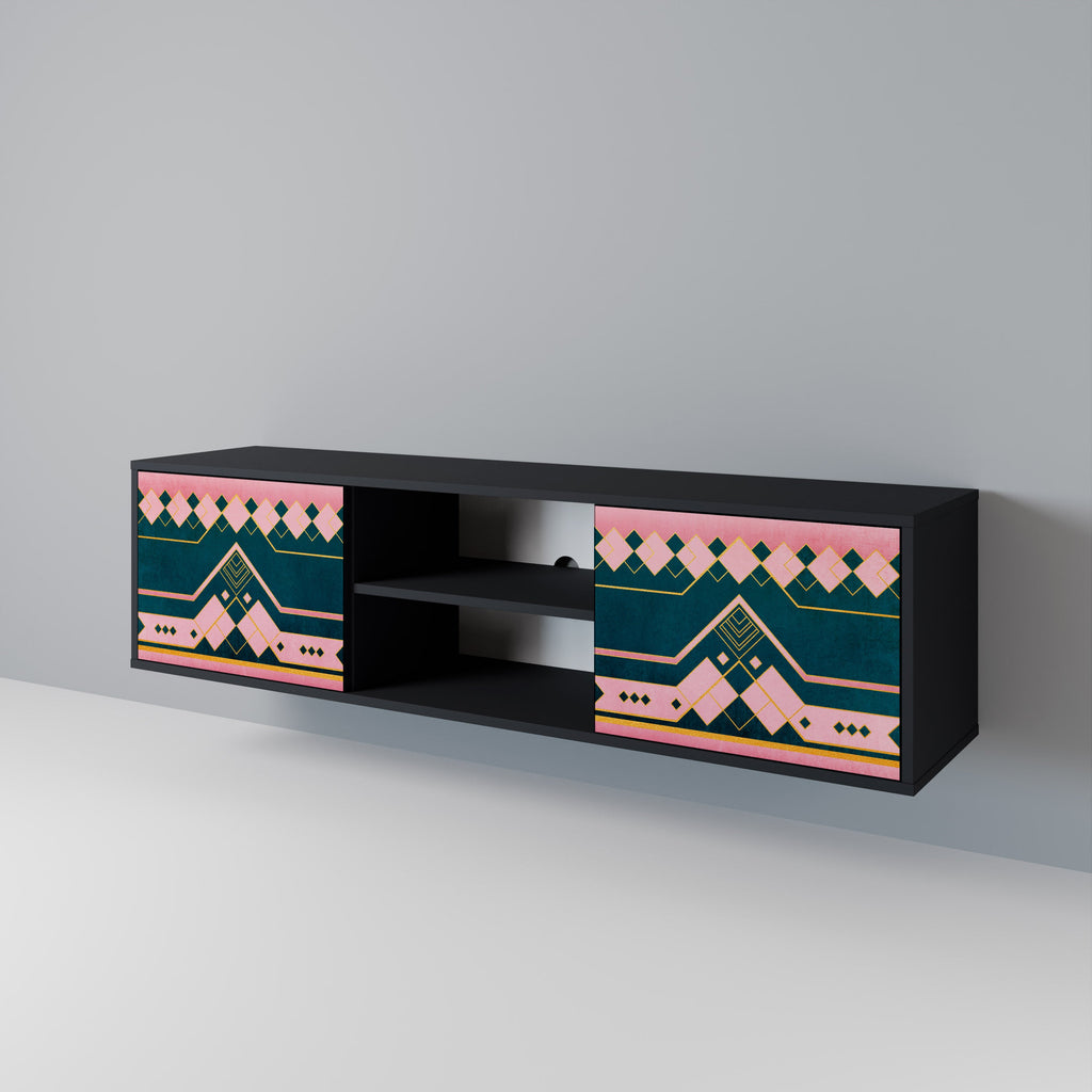 ROYAL COMPOSITION 2-Door TV Stand in Black Finish