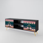 ROYAL COMPOSITION 2-Door TV Stand in Black Finish