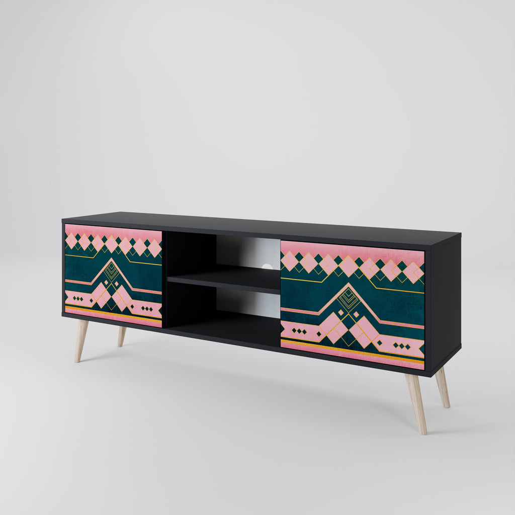 ROYAL COMPOSITION 2-Door TV Stand in Black Finish