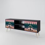 ROYAL COMPOSITION 2-Door TV Stand in Black Finish