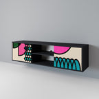 GEOMETRIC RHAPSODY Móvel de TV com 2 Portas em Acabamento Preto