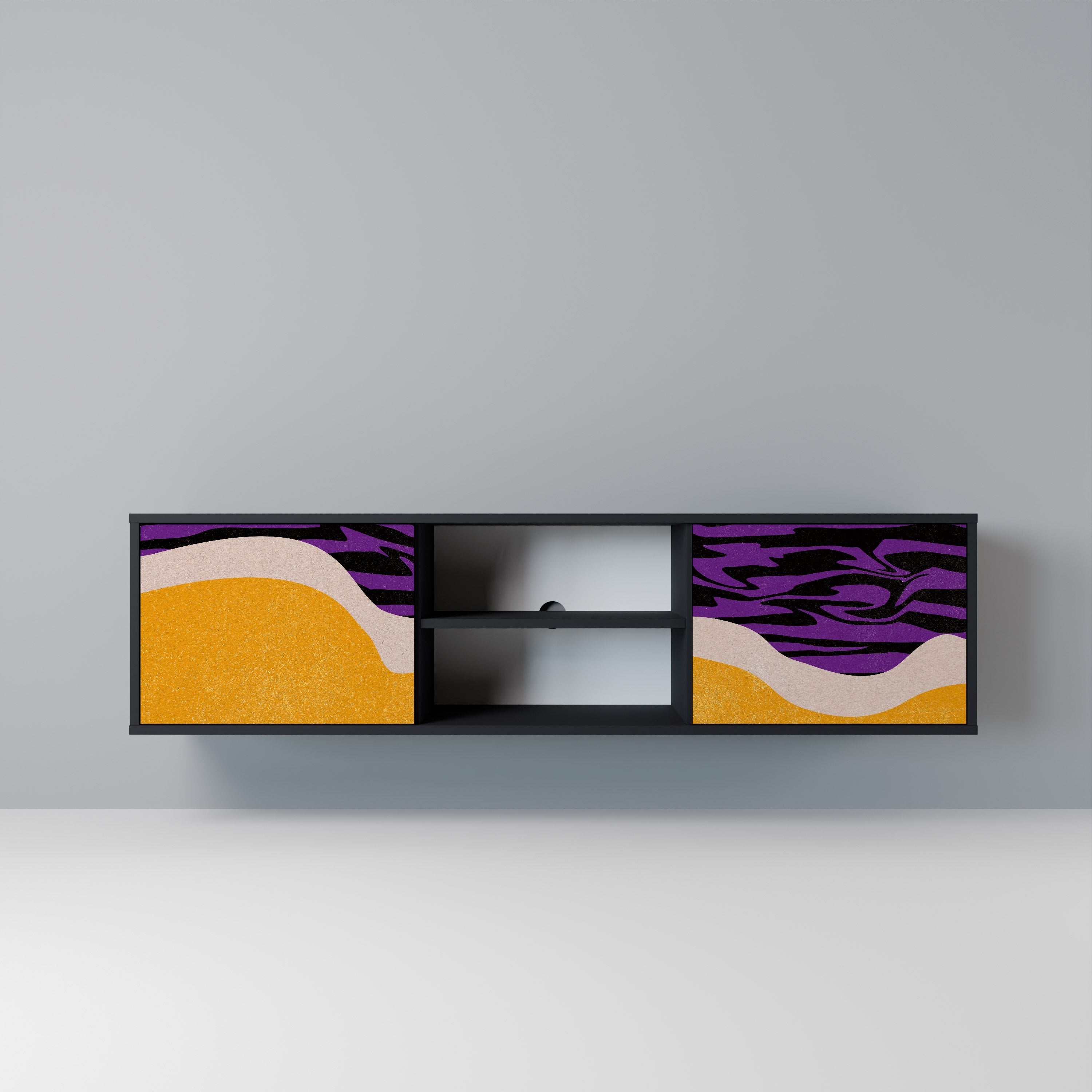 INDEPENDENT BORDER Móvel de TV com 2 Portas em Acabamento Preto