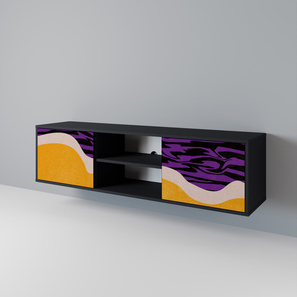 INDEPENDENT BORDER Móvel de TV com 2 Portas em Acabamento Preto