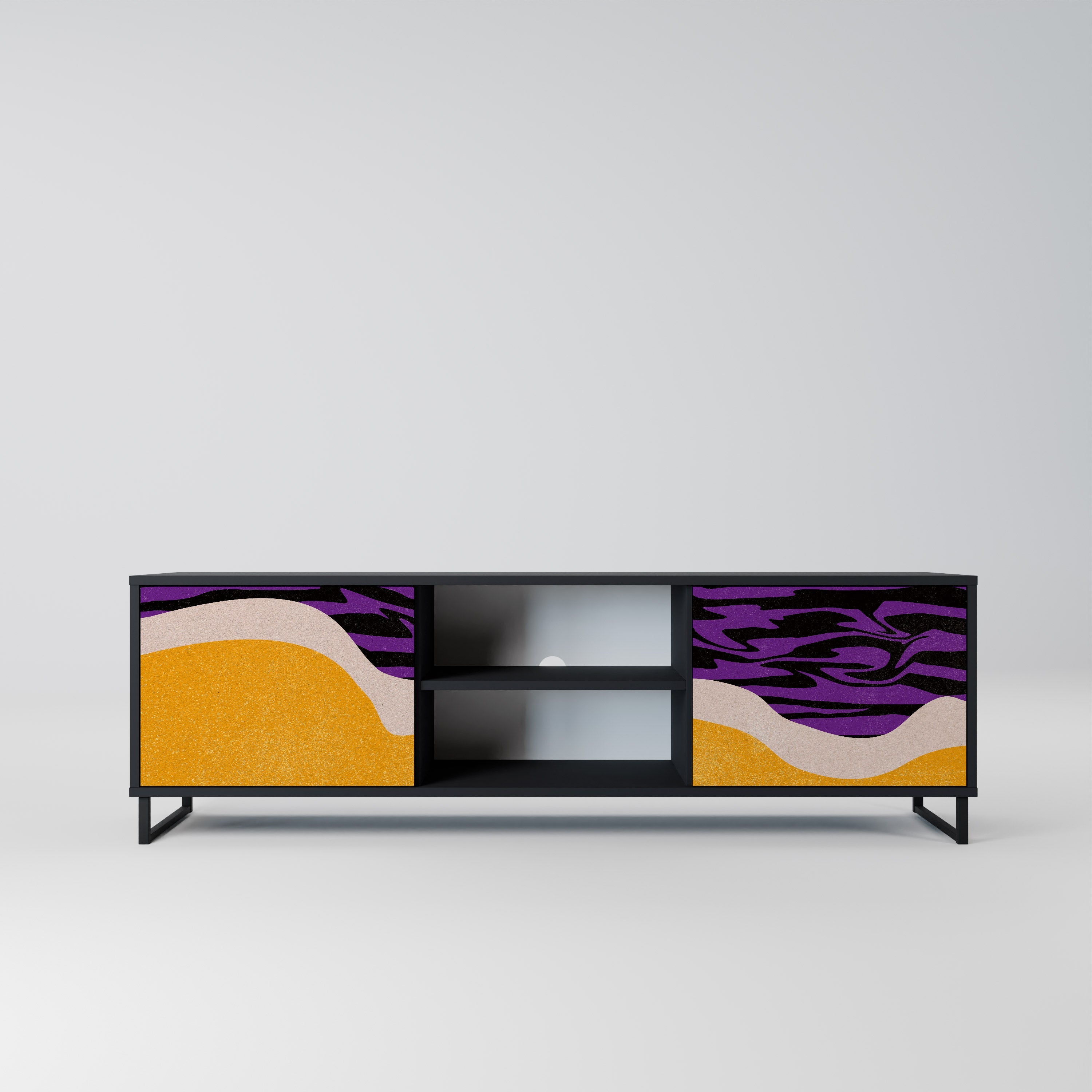 INDEPENDENT BORDER Móvel de TV com 2 Portas em Acabamento Preto