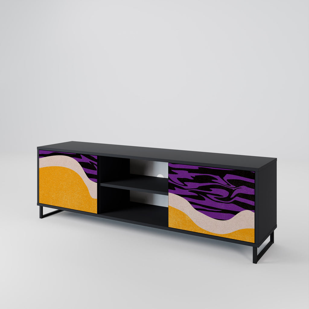 INDEPENDENT BORDER Móvel de TV com 2 Portas em Acabamento Preto