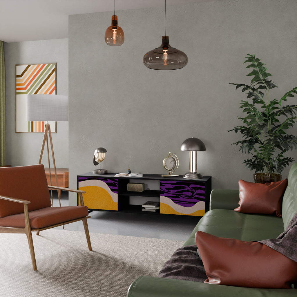 INDEPENDENT BORDER Móvel de TV com 2 Portas em Acabamento Preto