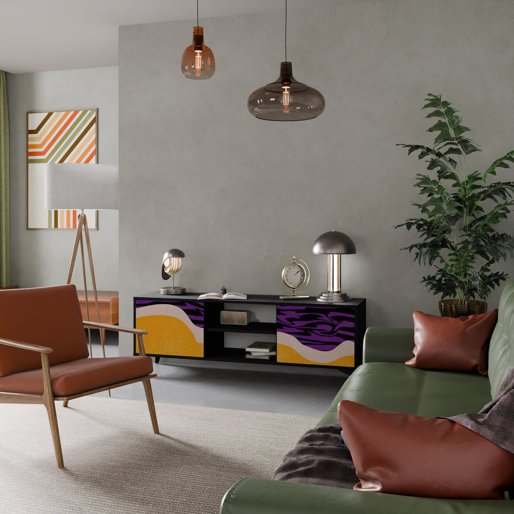 INDEPENDENT BORDER Móvel de TV com 2 Portas em Acabamento Preto