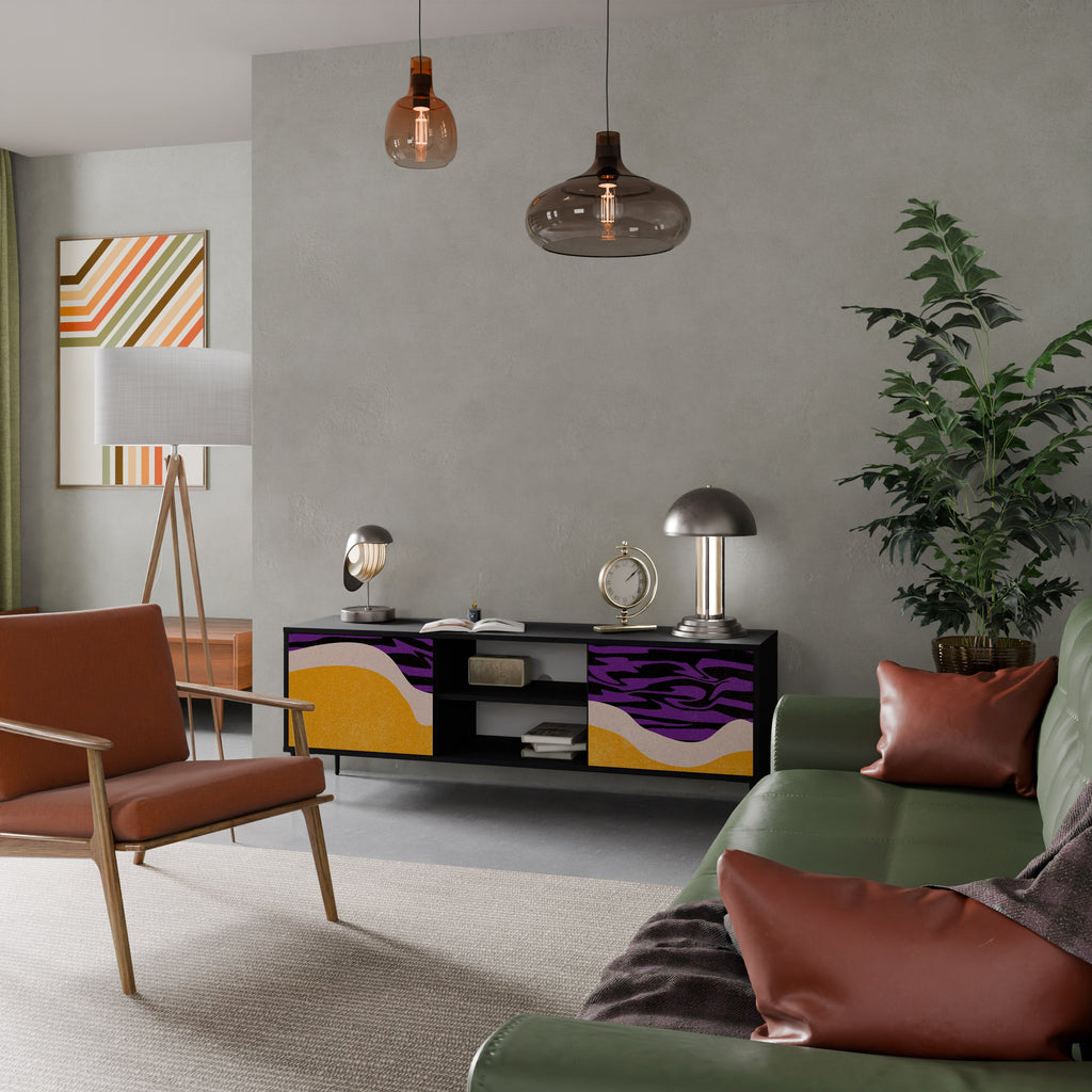 INDEPENDENT BORDER Móvel de TV com 2 Portas em Acabamento Preto