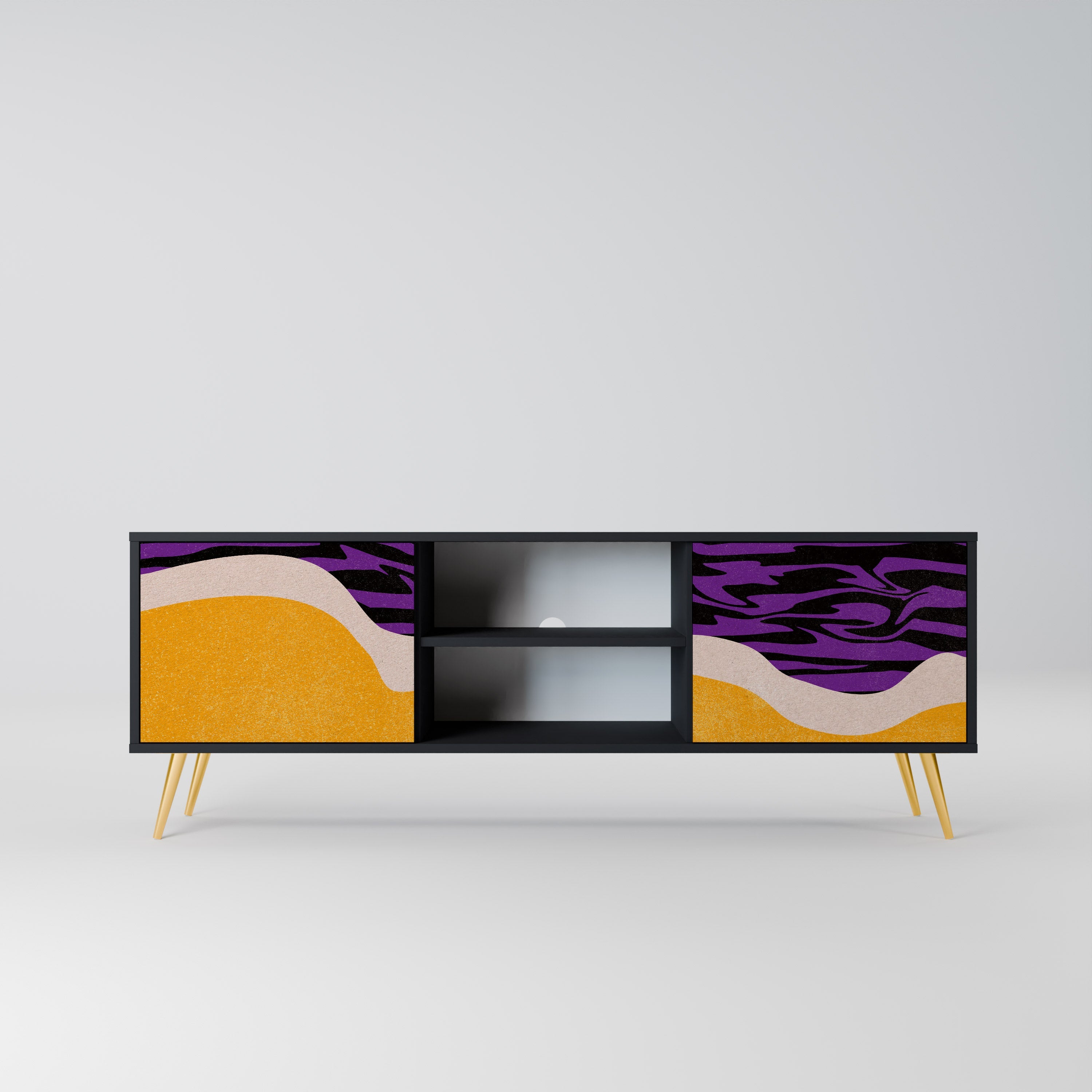 INDEPENDENT BORDER Móvel de TV com 2 Portas em Acabamento Preto