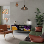 INDEPENDENT BORDER Móvel de TV com 2 Portas em Acabamento Preto