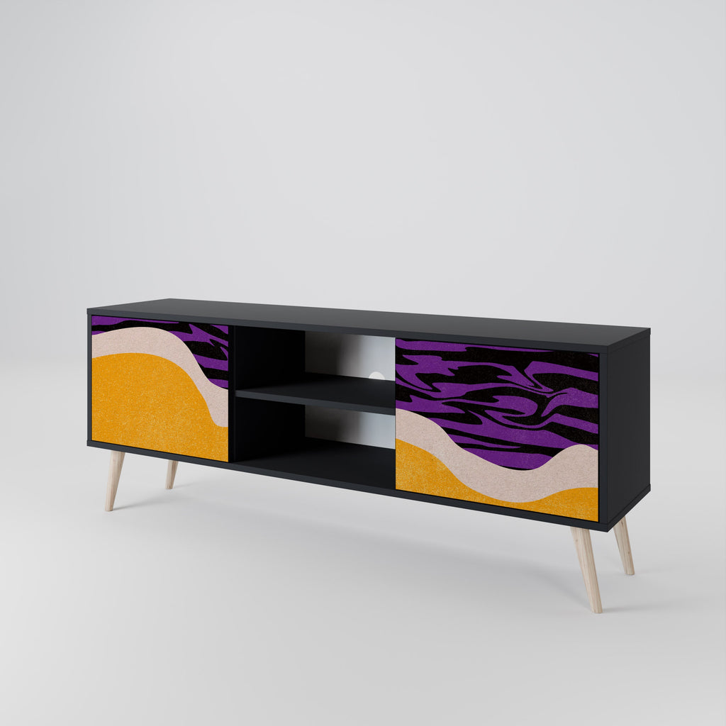 INDEPENDENT BORDER Móvel de TV com 2 Portas em Acabamento Preto