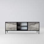 GRAIN LINES Móvel de TV com 2 Portas em Acabamento Preto