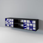 THE RIGHT PLACES Móvel de TV com 2 Portas em Acabamento Preto