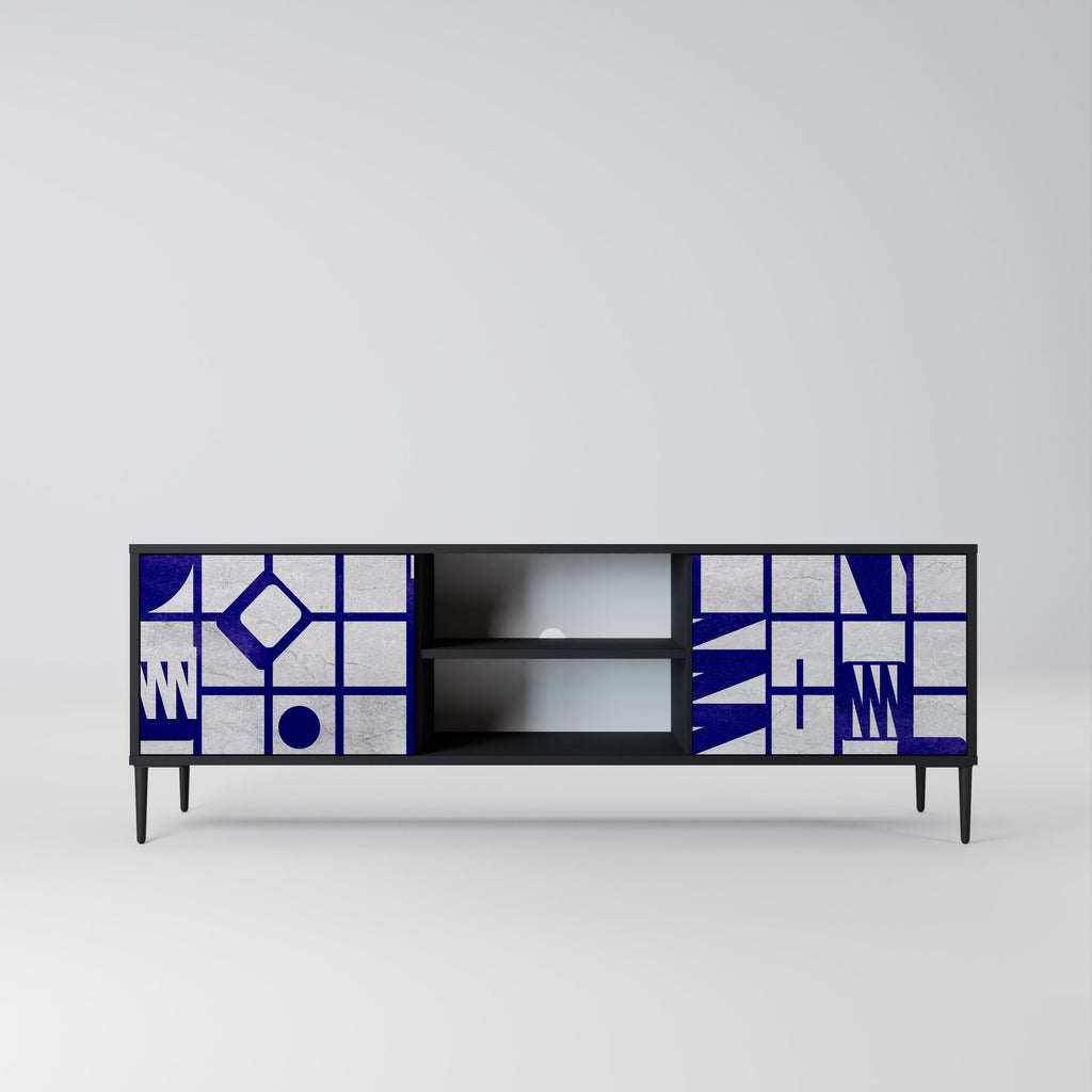 THE RIGHT PLACES Móvel de TV com 2 Portas em Acabamento Preto