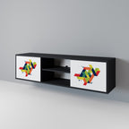 FUTURE SIGN Móvel de TV com 2 Portas em Acabamento Preto