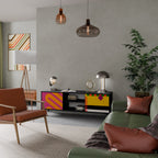 VIVID ART Móvel de TV com 2 Portas em Acabamento Preto