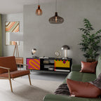 VIVID ART Móvel de TV com 2 Portas em Acabamento Preto