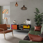 VIVID ART Móvel de TV com 2 Portas em Acabamento Preto