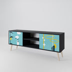 PATHS TO HAPPINESS Móvel de TV com 2 Portas em Acabamento Preto