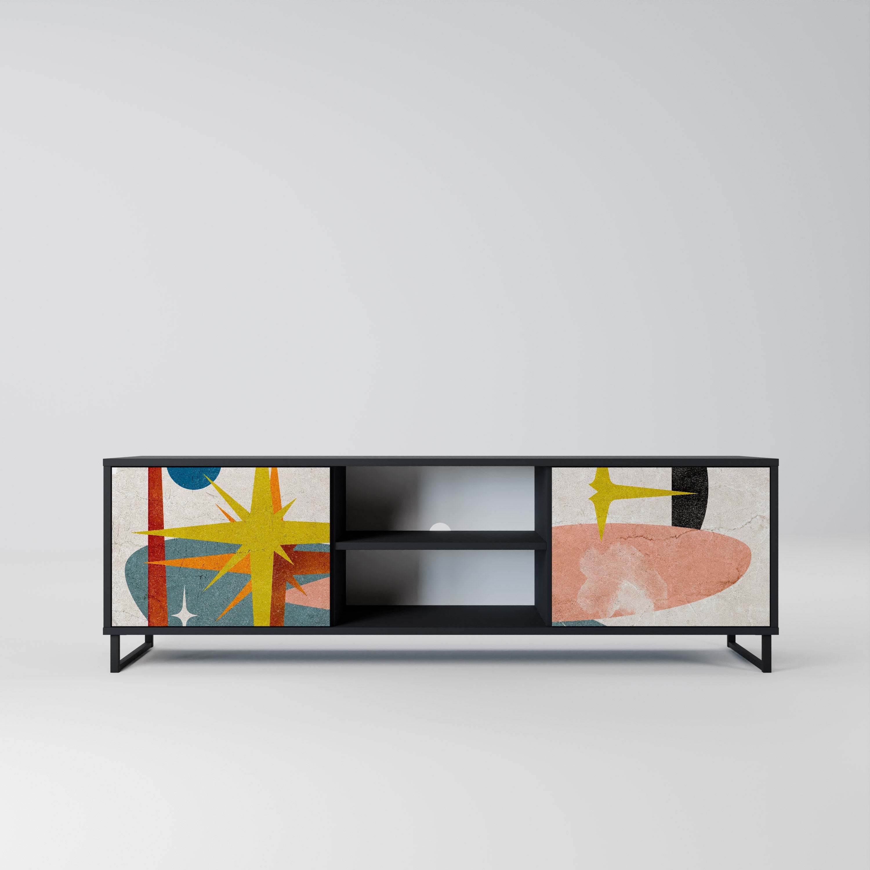 INTERSTELLAR VIBES Móvel de TV com 2 Portas em Acabamento Preto