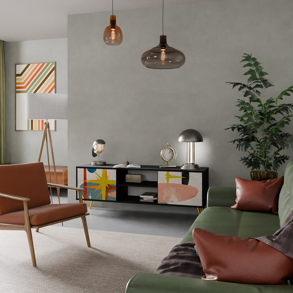 INTERSTELLAR VIBES 2-Door TV Stand in Black Finish