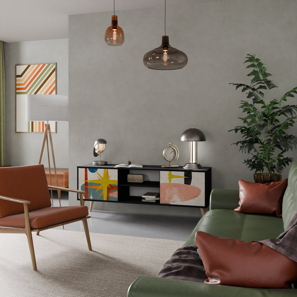 INTERSTELLAR VIBES 2-Door TV Stand in Black Finish