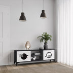 BLACK AND WHITE COMBINATION Móvel de TV com 2 Portas em Acabamento Preto